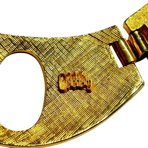Celebrity brand choker necklace vintage 1980s omega style mod goldtone jewelry - Picture 4 of 8
